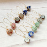 Raw Mineral Healing Stone/Rock/Crystal Dangle Earrings