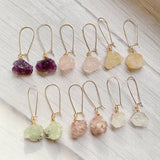 Raw Mineral Healing Stone/Rock/Crystal Dangle Earrings
